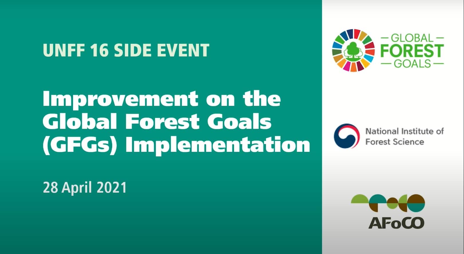 UNFF 16 Side Event - Improvement on the Global Forest Goals (GFGs ...